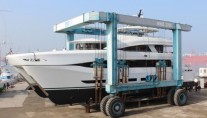 110ft catamaran yacht Quaranta at launch